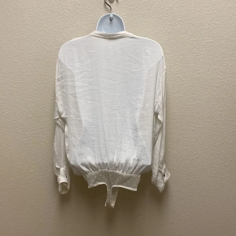 Free People Plunge V Neck Bodysuit Small